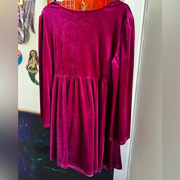 ModCloth Hot Pink Princess Mini Dress Velour - Picture 5 of 5